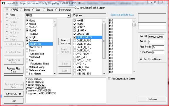 Pipe2008 GIS Import